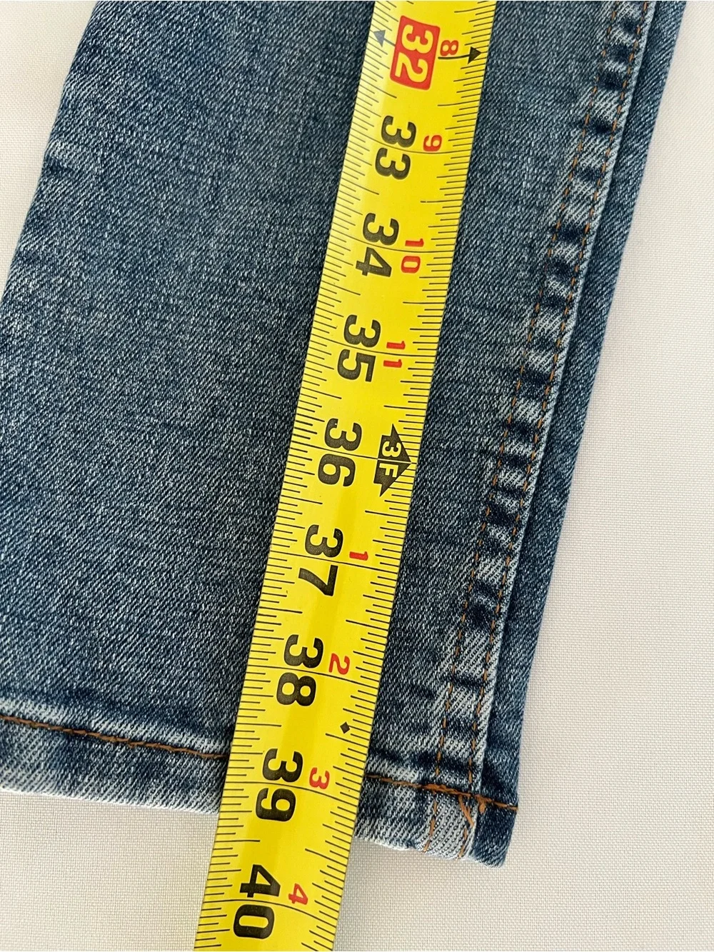 Zara Light Blue Denim Jeans with Brown Stitching